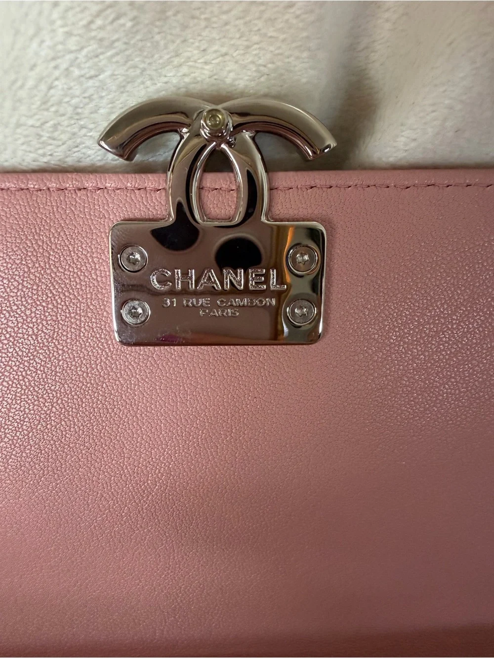 CHANEL Dusty Pink Quilted Lambskin Flap Clutch